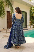 Wedani Anarkali Set for Women Blue