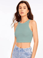Greciilooks WomenS Ribbed Collared Spaghetti Half Sleeve Crop Tops For GirlS | Cardigan Plus Size Jeans Short Top For Women (X