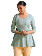 Libas WomenS Silk Blend Solid Regular Kurti (29135 Grey