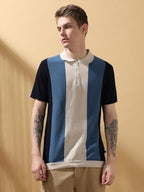Dennis Lingo Men Regular Fit Navy Blue Half Sleeves Cotton T-Shirts