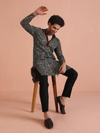 Kisah MenS Black Indian Ethnic Wear Kurta