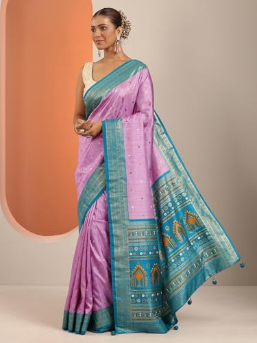 Libas Womens Embellished Silk Blend Saree With Blouse Piece