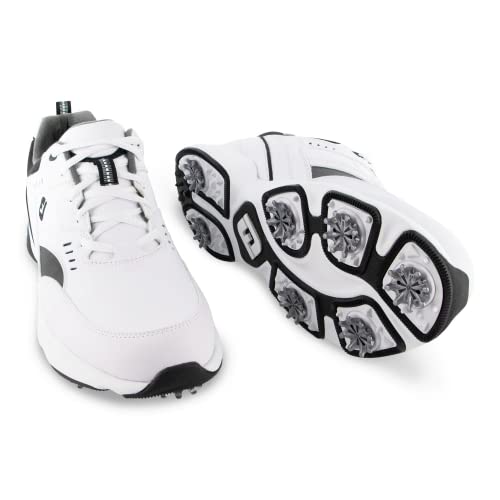 FootJoy Men's Sneaker Golf Shoes, White/Black, 11.5 Wide
