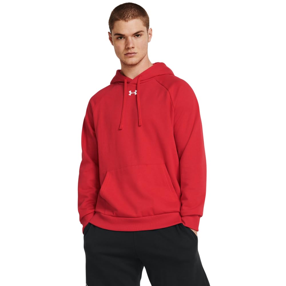 Under Armour Men's Rival Fleece Hoodie, (601) Red / / White, XX-Large
