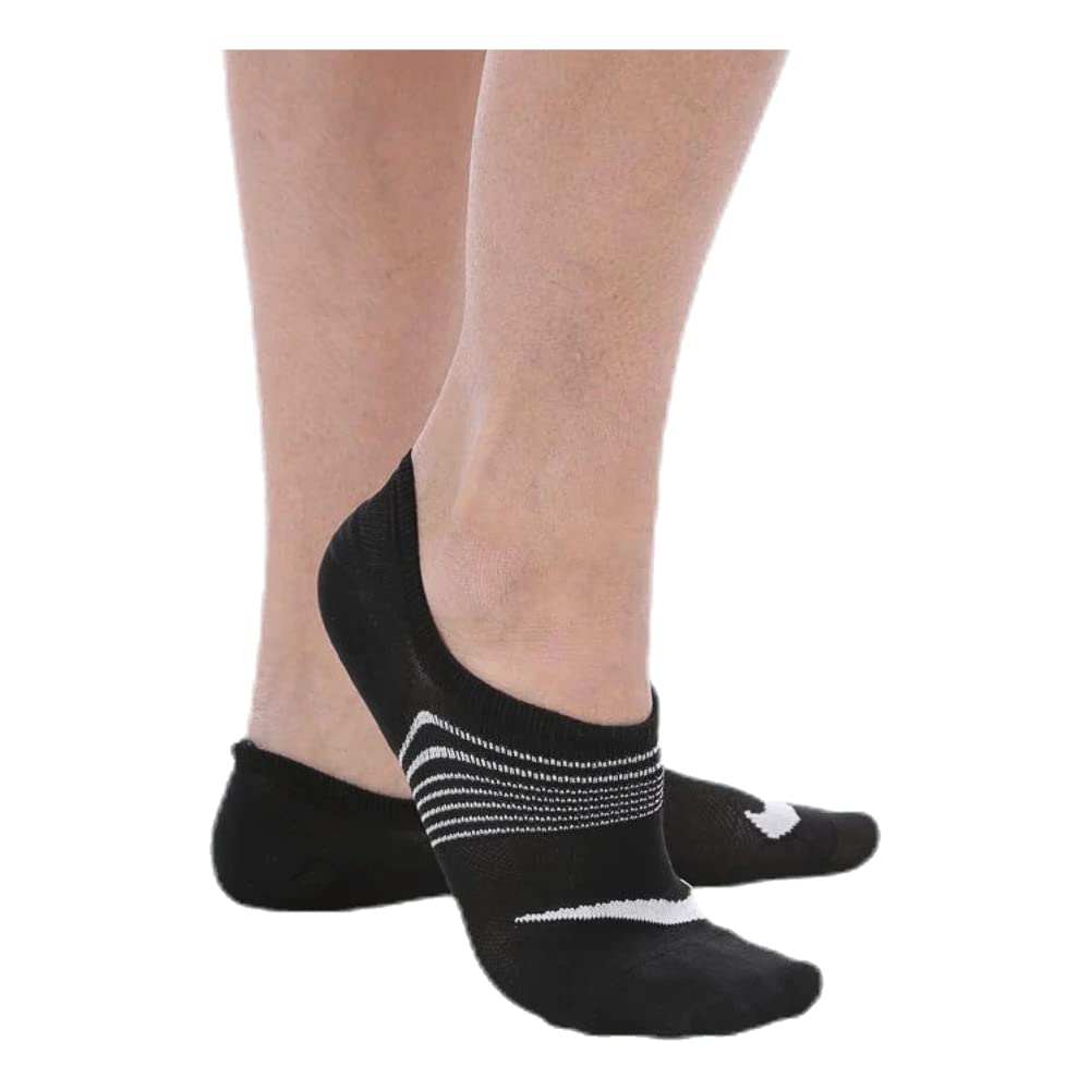 Nike Women's Everyday Plus Lightweight Training Footies (3 Pair), No Show Socks for Women with Anti-Slip Gripping, Black/White,