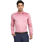 Turtle Men 100% Cotton Pink Solid Slim Fit Formal Shirt