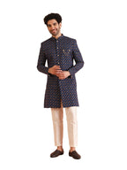 Kisah Cotton Blend Sherwani Trouser Set For Men | Mens Indo-Western Sherwani Set For Weddings And Functions Mens Ethnic Collecti