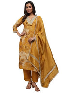 Libas Art Printed Silk Blend Straight-Fit Kurta Set For Women (51199Axxl)
