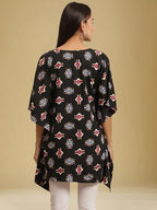 Tee Projekt Combo Crepe Kimino Sleeves Women'S Printed Kaftan Dress Ll Kaftan Beachwear, Resort Cover Up (Pack Of 3)