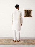 Jompers MenS White Embroidered Kurta Pyjama