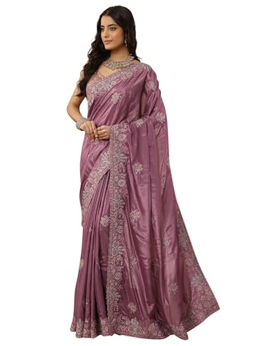 Libas Embroidered Crepe Saree For Women (92007P)