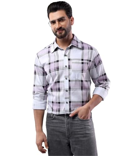 Kotty MenS Full Sleeve Checkered Modern Fit Perfect For Casual Shirt(Multicolor,M)