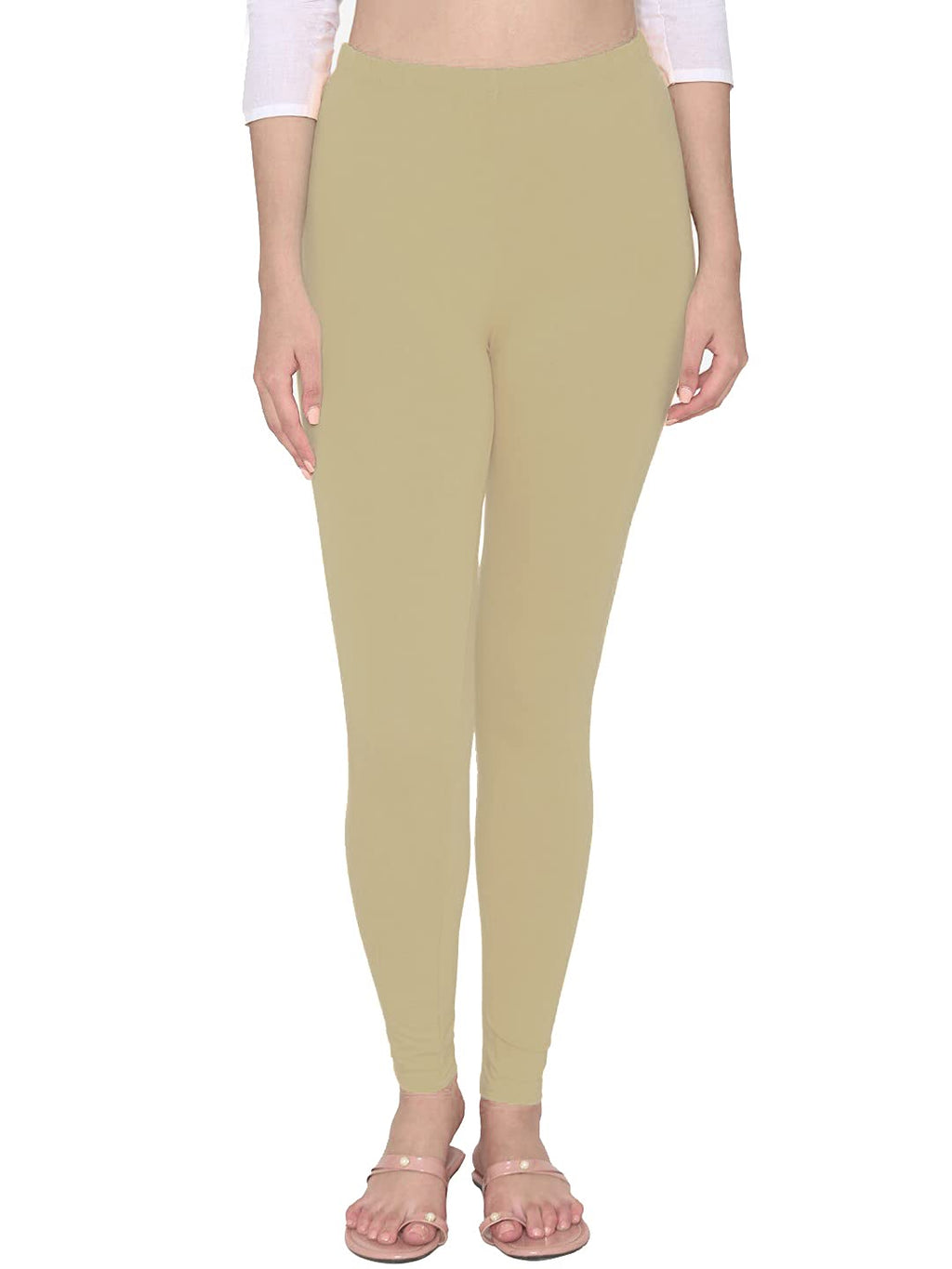 Shasmi WomenS Leggings Cotton Lycra 4 Way Stretchable Skin Fit Light Chikku Colored Ankle Length Leggings For Women (Leggings A