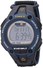 Timex Men's T5K413 Ironman Classic 30 Oversized Black/Blue/Yellow Fast Velcro watch