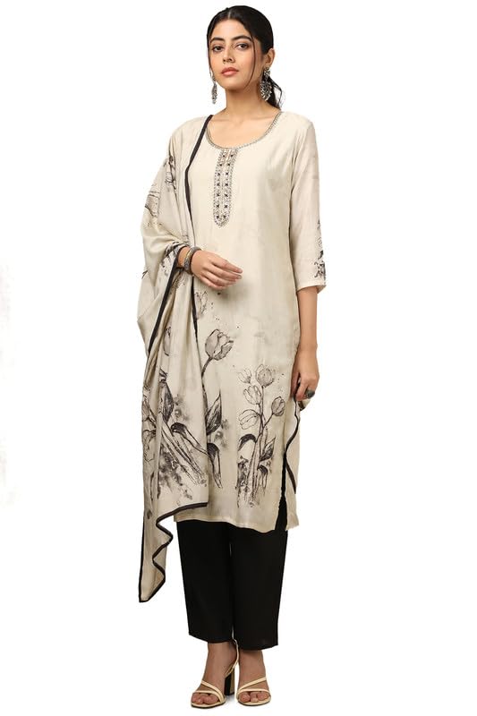 Soch Women Muslin Floral Print Suit Set with Cutdana