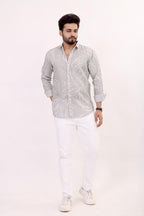Brown Culture MenS Cotton Blend Abstract Print Shirt With Spread Collared Full Sleeves Standard Length And Button Down Closure