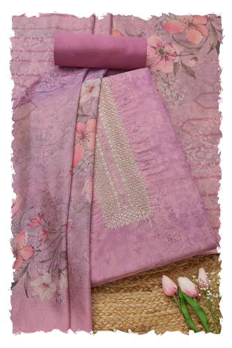 Soch Women Tissue Floral Print Unstitched Dress Material with Zari