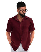 Tee Projekt Textured Shirts for Men || Casual Shirt for Men || Comfortable and Stylish for Every Wardrobe Maroon
