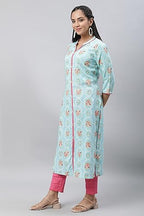 Aurelia Women'S Viscose Straight Fit Radiance Floral Printed Kurta