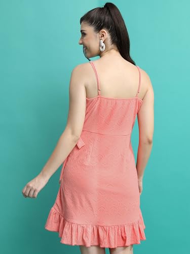 Ketch Cotton Blend Women Casual Fit Pink Dress Above The Knee Khj6000628