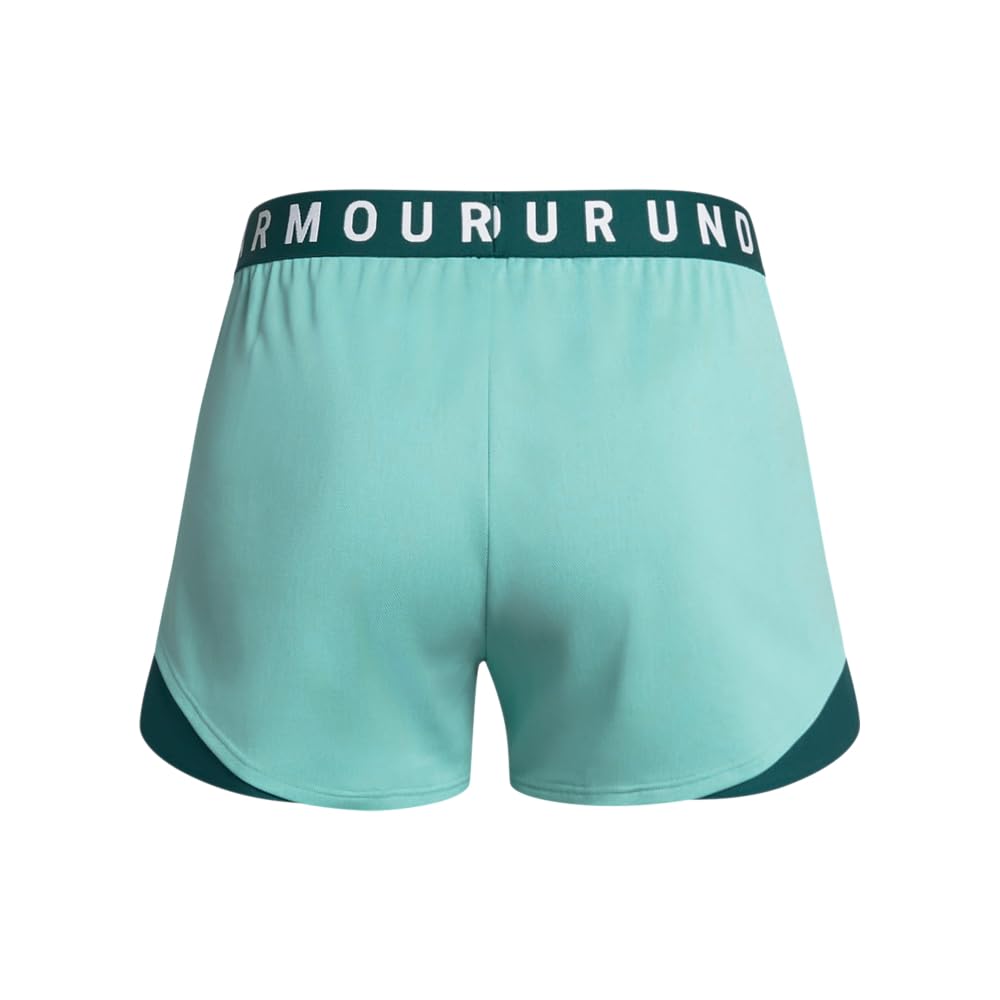 Under Armour Women's Play Up Twist 3.0 Shorts, (482) Radial Turquoise/Hydro Teal/White, X-Small