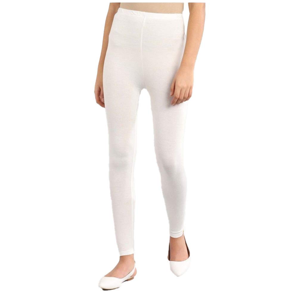 Aurelia WomenS Loose Fit Cotton Churidar (19Cra60024-600452_White_Large_White_L)