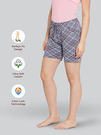Lyra Pure Cotton Printed Night Shorts For Women (Pack Of 2)