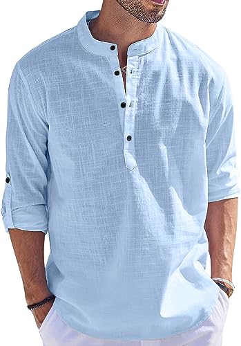 Bellstone MenS Cotton Blend Solid Regular Fit Kurta (Kurta1500_Single_Sky Blue_Xl)