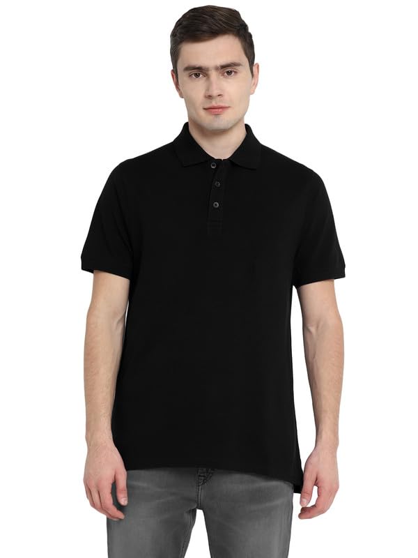 American Crew 100% Supima Cotton Polo Collar TShirt For Men (Ac772M_Black)