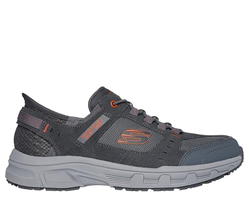 Skechers Men's Oak Canyon Consistent Winne Hands Free Slip-in Sneaker, Gray/Orange, 10 X-Wide