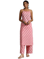 Libas Womens Printed Cotton Straight Kurta With Palazzos