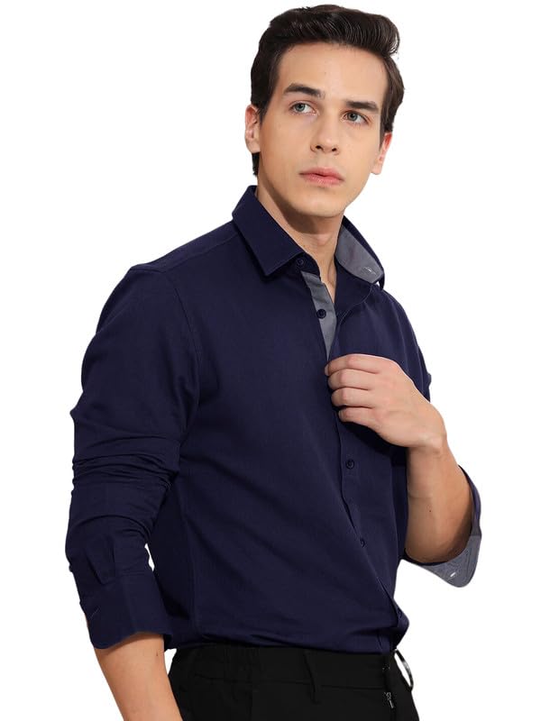 Tee Projekt Cotton Office wear Shirt|| Solid Shirt for Mens|| Casual Shirt for Men||Long Sleeve Spread Collar Shirt for Men Dar