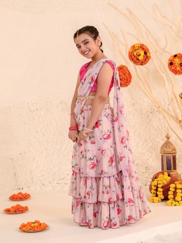 Pspeaches Girls Printed Ready To Wear Lehenga Choli
