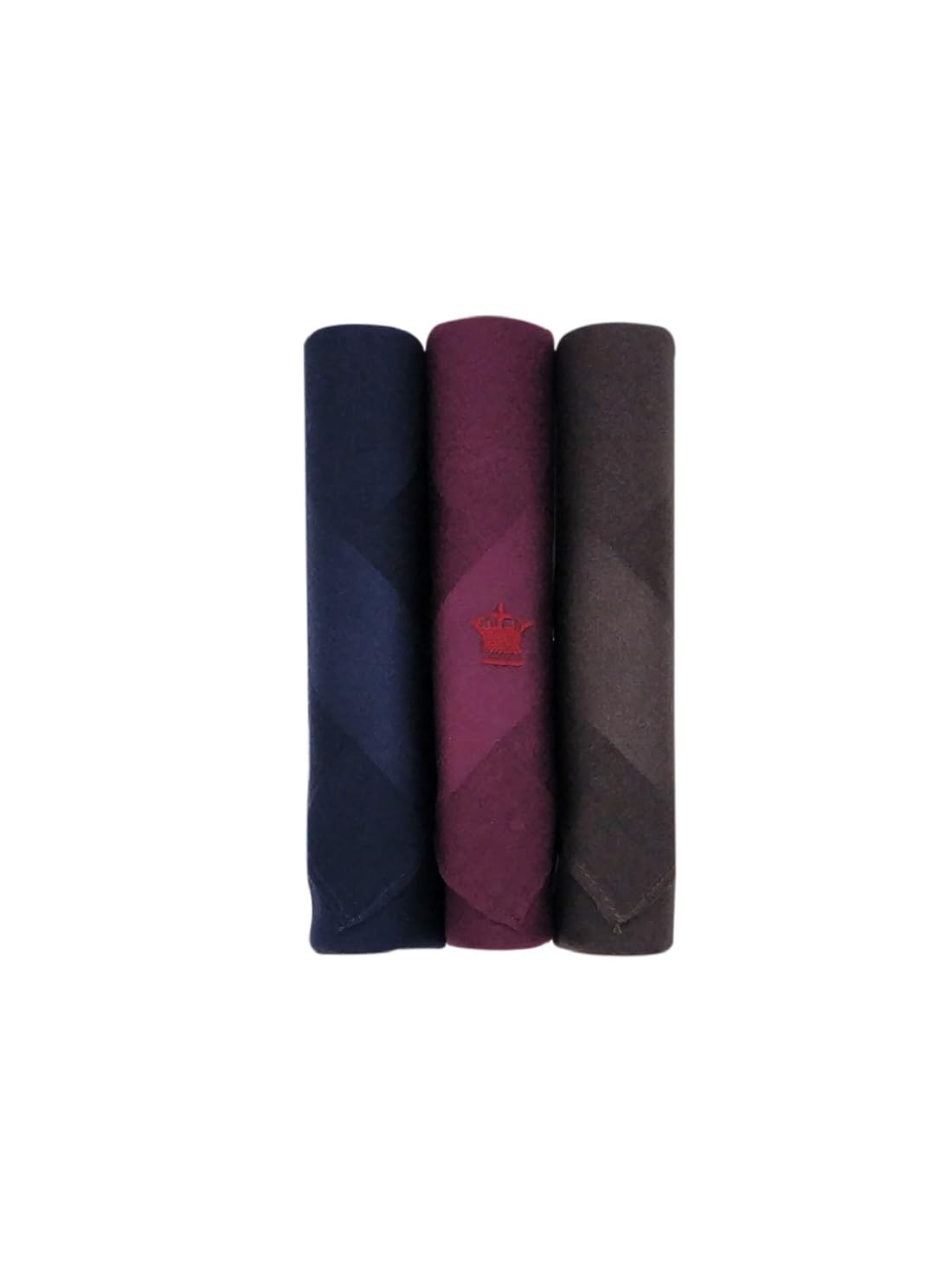 Louis Philippe MenS Cotton Dark Handkerchief (Pack Of 3) Blue, Maroon, Brown