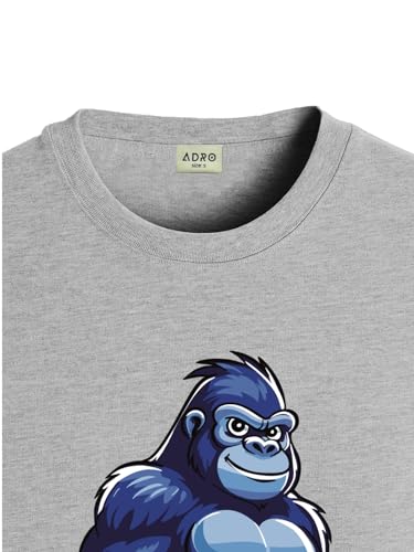 ADRO T Shirts for Boys & Girls || Gorilla Printed T-Shirt || Ages 3-14 || 100% Cotton Round Neck Tshirt for Boys & Girls||KRN-GO