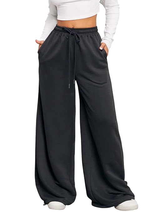 WomenS Wide Leg Sweatpants High Waisted Lounge Pants With Drawstring Pockets  Casual Loose Fit Athletic Joggers (In, Alpha, 3Xl 3