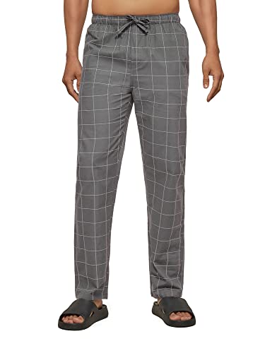 Xyxx MenS Super Combed Cotton Checkered Checkmate Pyjamas [Pack Of 3] Elasticated Waist, Drawstring | Loungewear For Men In Gre