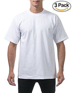 Pro Club Men's 3-Pack Heavyweight Cotton Short Sleeve Crew Neck T-Shirt, White, Medium