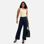 BlissClub Ultimate Sculpt Wide - Legged Pants, Ribbed Waistband, Wide Silhouette, 2 Zippered Pockets