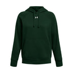 Under Armour Womens Rival Fleece Hoodie, (301) Forest Green / / White, X-Small