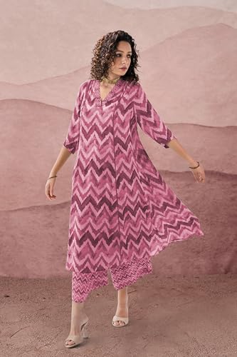 Toochki Dress For Women | Two Piece Dress For Women Long | Dress | Maxi Dress For Women | Dresses | Zig Zag Printed Dress | Cott