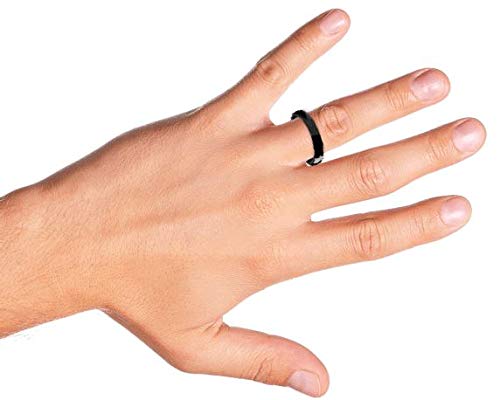 Bling Halloween Jewelry Black Tungsten Unisex Ring 4mm SIZE 13