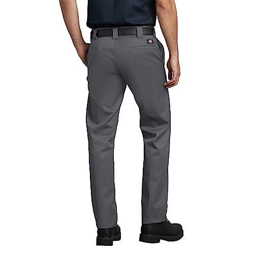 Dickies Mens Slim Straight Fit Work Pant, Charcoal, 30X32