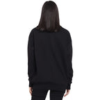 Bewakoof Heavy Duty 1.0 Womens Solid Oversized Fit Full Sleeve Round Neck Fleece Sweatshirt Black