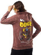 Bewakoof Official Dc Merchandise Daffy Duck WomenS Graphic Printed Regular Fit Full Sleeve Fleece Hoodies_625439_Maroon_L
