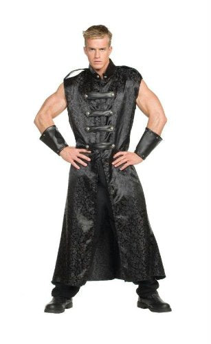 Anime Black One Size Costume - Jacquard Sleeveless Full Length Tunic with Corresponding Arm Bands