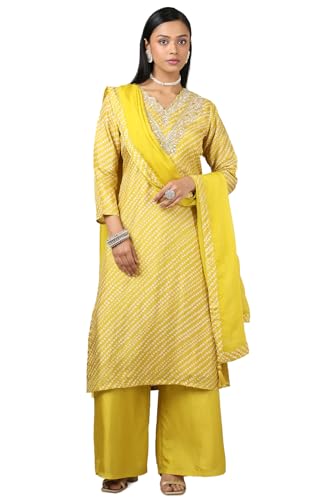 Soch Women Dola Silk Bandhani Chudidar Set with Zardosi