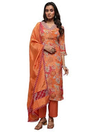 Libas Art Printed Silk Blend Straight-Fit Kurta Set For Women (51200Axxl)