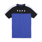 Pepe Jeans Boys Regular Fit Colour Block T-Shirts Azure Blue