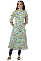 Aurelia WomenS Floral Printed A-Line Kurta | Band Collar Kurta For Women | Printed Kurta For Women | Beautiful Regular Fit Kurta